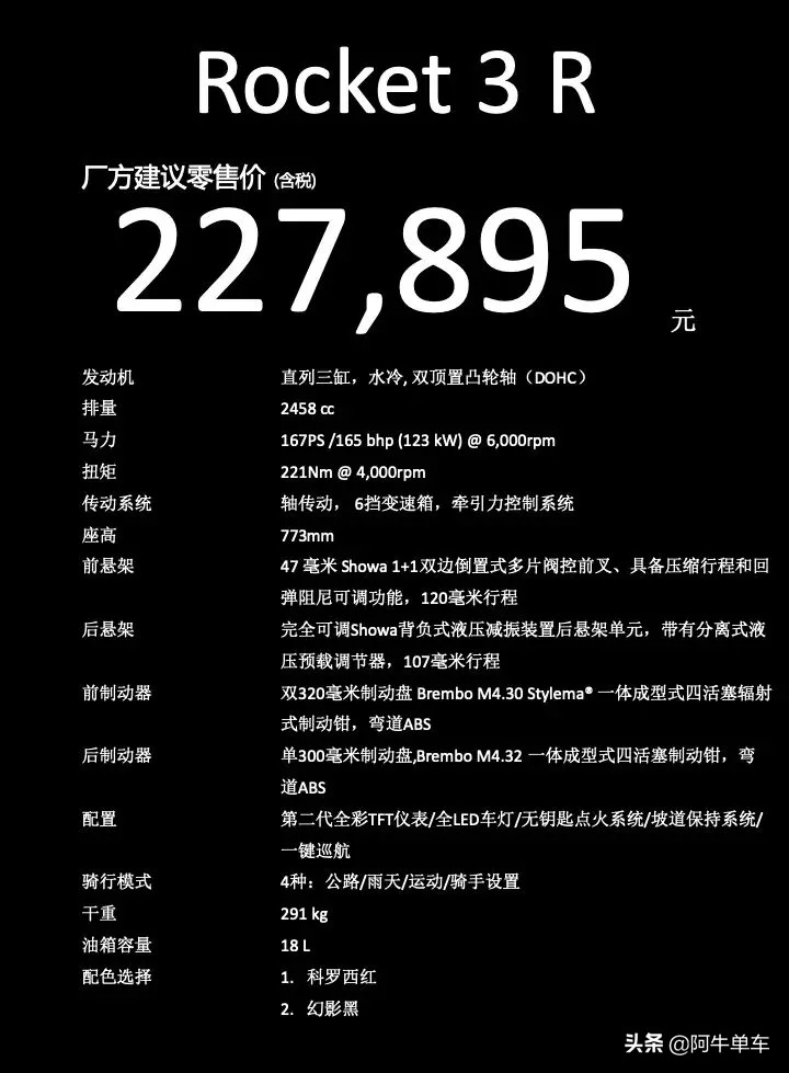 凯旋rocket3优惠,凯旋rocket3r欧洲售价