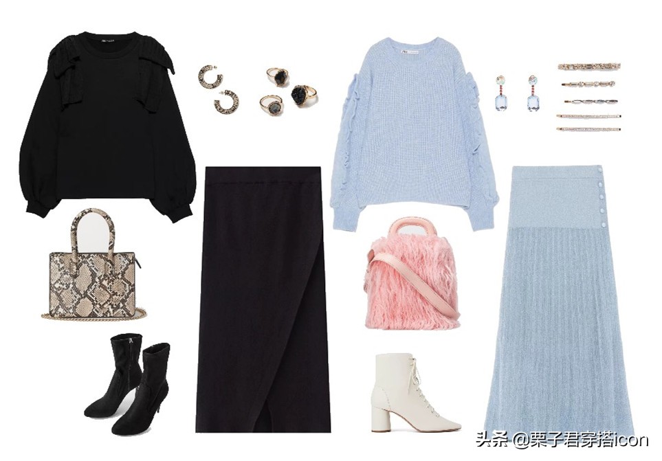 穿搭‖寒潮来袭，保暖毛衣搭优雅半裙，轻松穿出职场摩登高级范儿