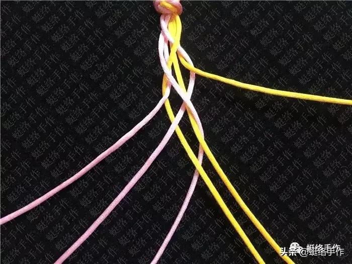 编四股辫绳的编法慢手法,零基础编绳四股辫教程