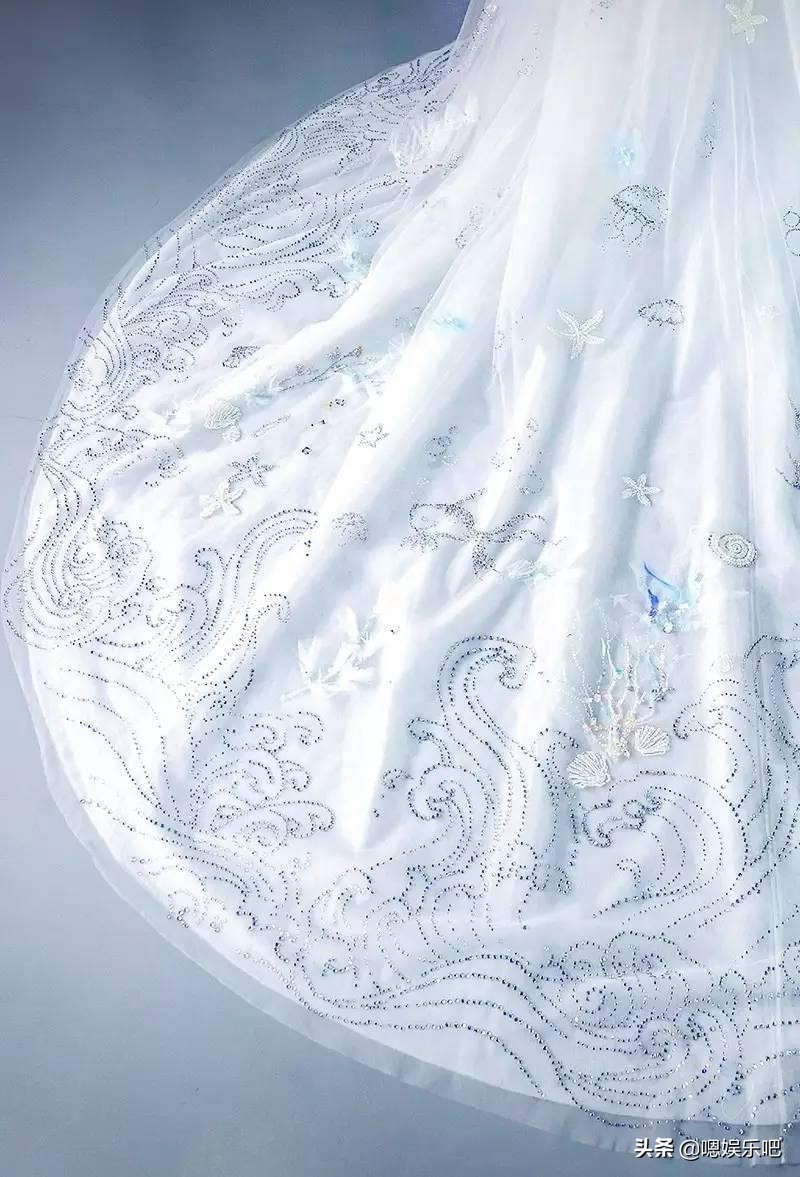 谢娜婚纱礼服,谢娜蓝色婚纱