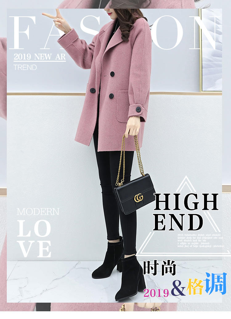 韩版学院风呢子大衣,韩版牛角扣呢子大衣