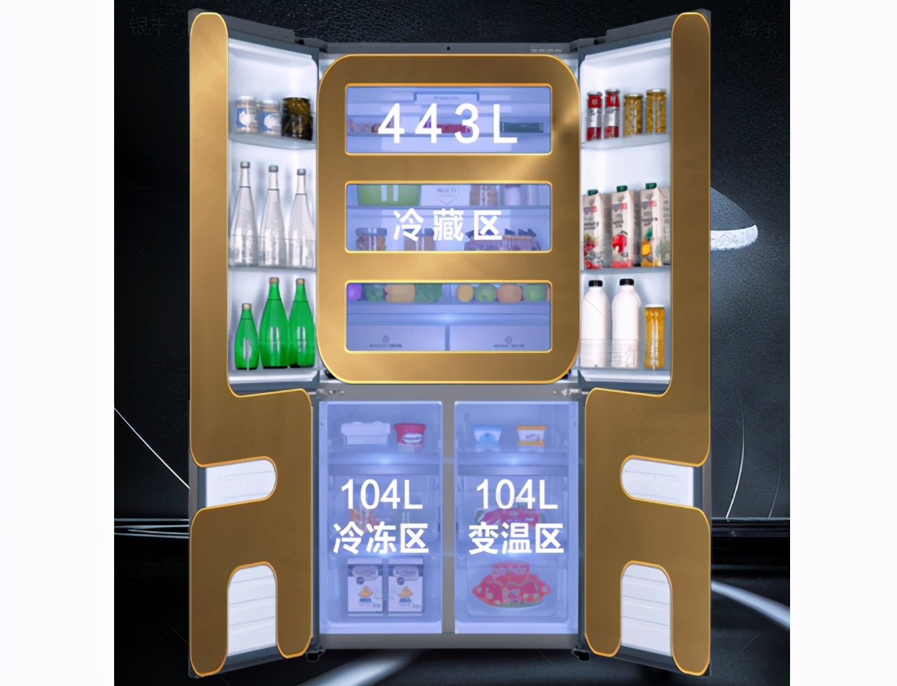 十字对开门冰箱尺寸一览表,美的十字对开门冰箱推荐