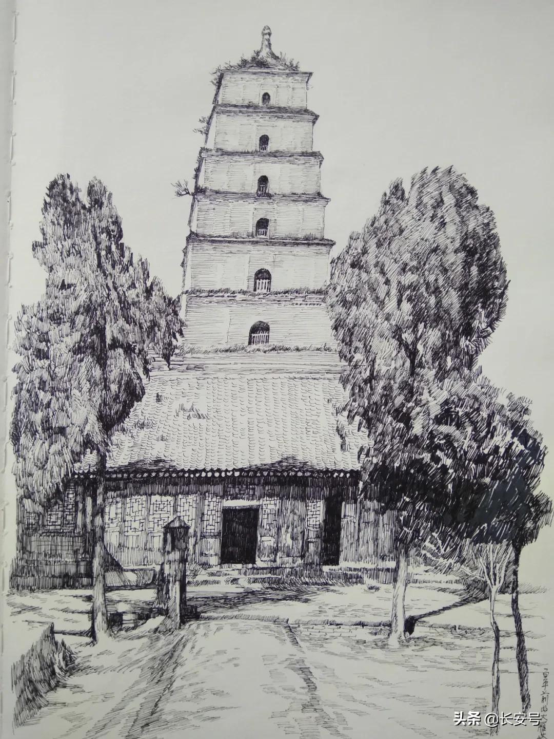 手绘老西安,西安手绘名胜古迹