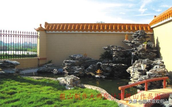 庭院鱼池假山怎么做好看,200平方新中式庭院鱼池假山设计