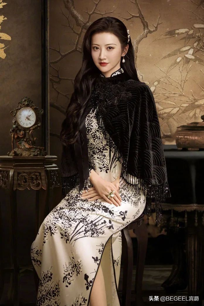 景甜的旗袍风,景甜时尚优雅小旗袍