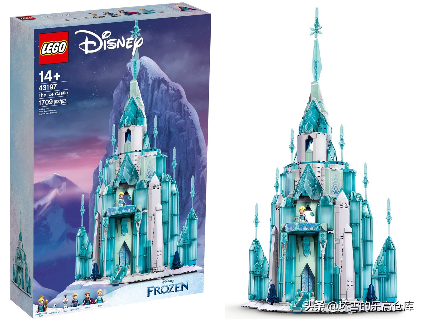 乐高迪士尼粉色城堡开箱,少女心乐高公主城堡