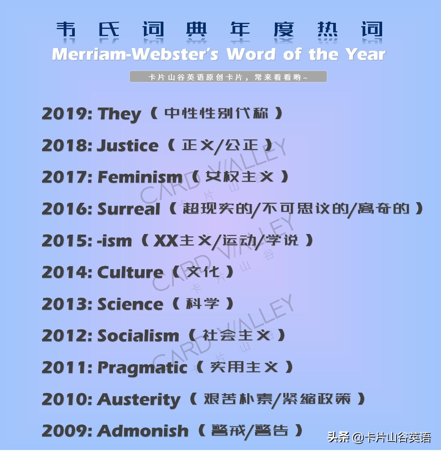 2019年的流行语是什么,今年的十大热词大全英文