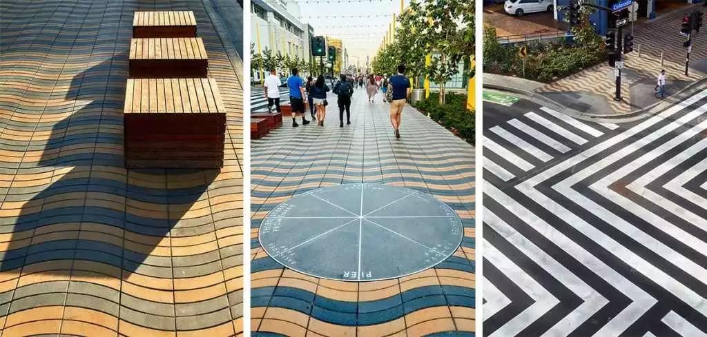 商业步行街景观设计效果图,现代商业街景观效果