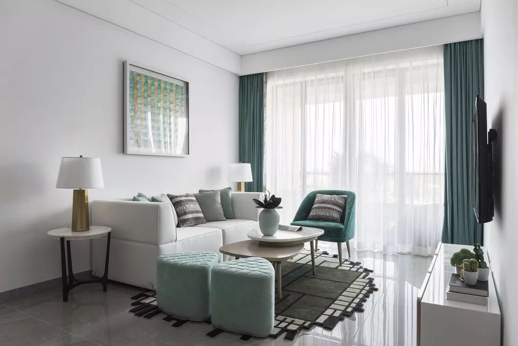 客厅地砖颜色怎么选现代简约款,冠珠摩卡灰地砖客厅效果图