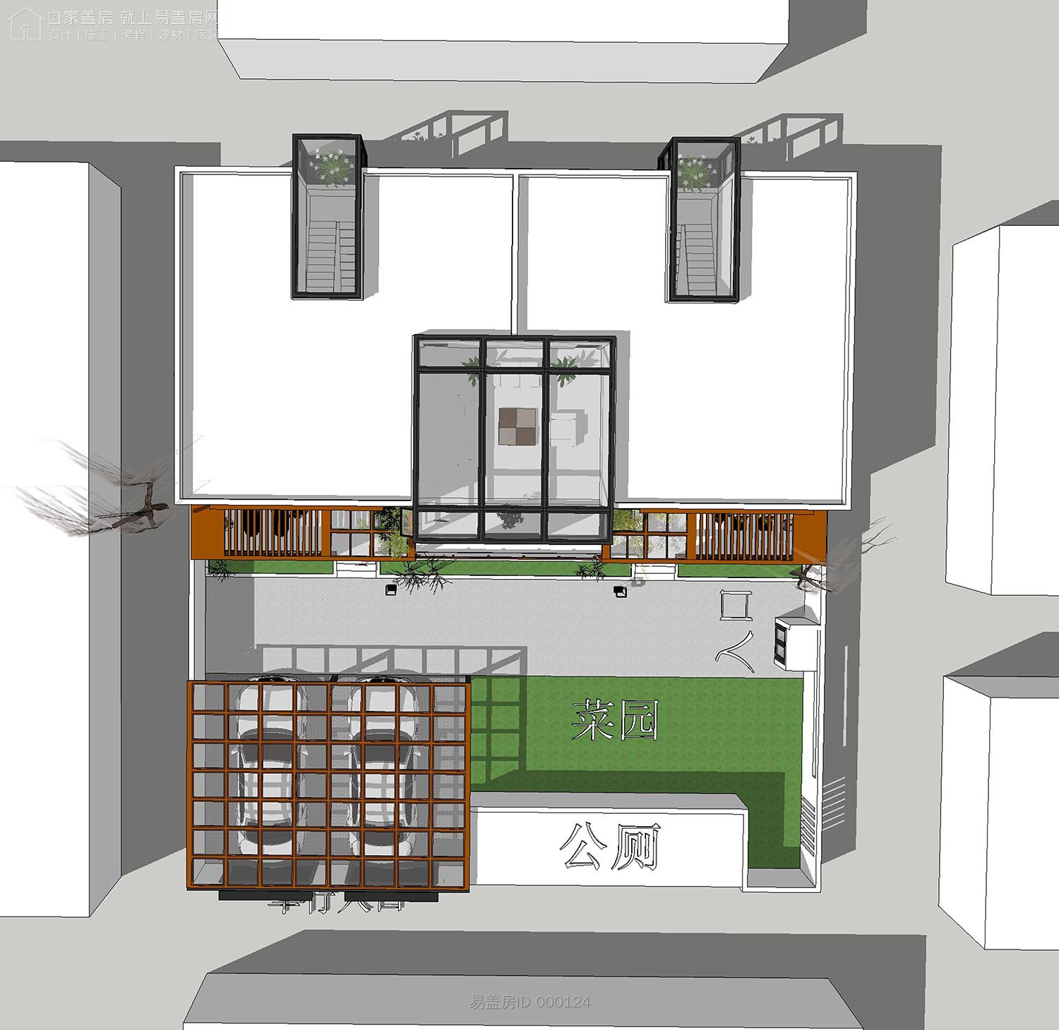 二层农村别墅带阳光房现代简约,农村二层带阳光房别墅效果图