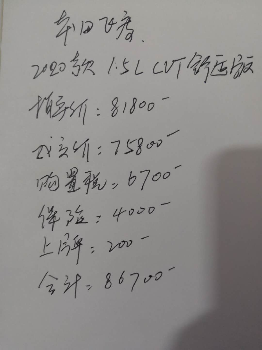 本田飞度1.5高配版cvt价位,全款落地的飞度