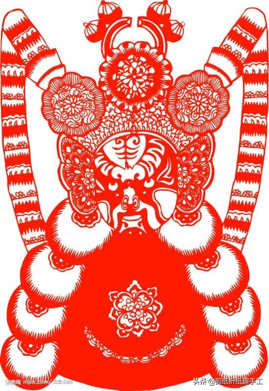 民俗剪纸戏曲脸谱剪纸图案欣赏,花旦脸谱简笔画简单又好看剪纸