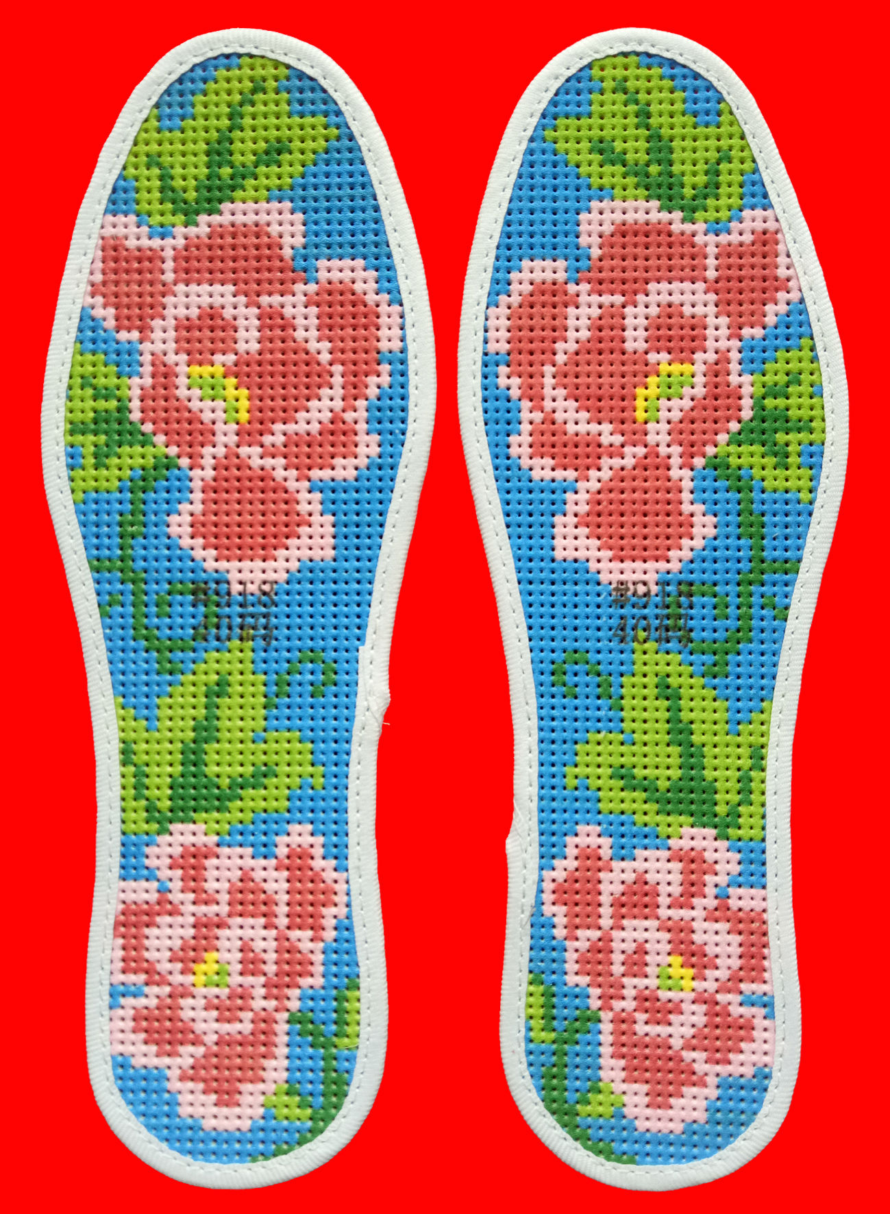 缝纫机做绣花鞋垫教程,手工绣花鞋垫样品图片