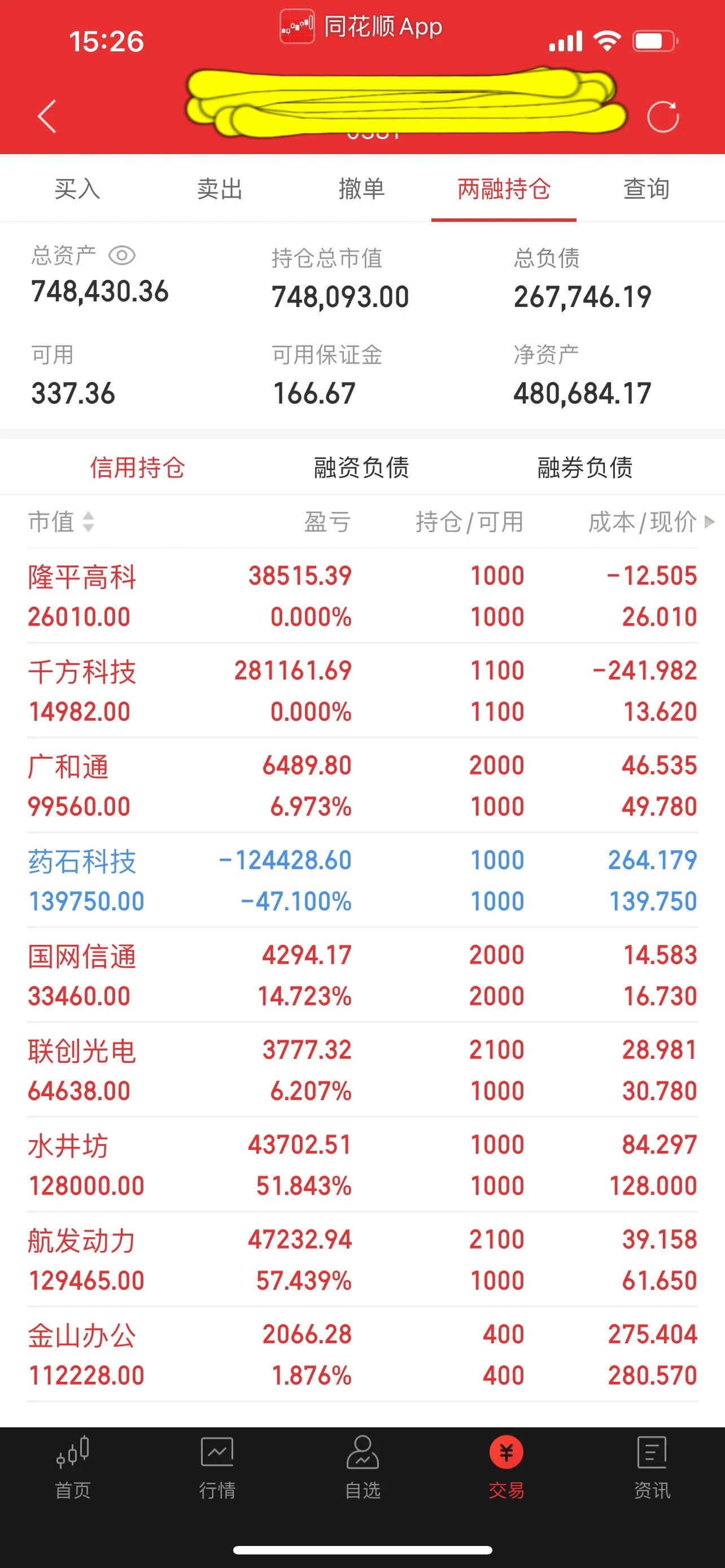 *合六**顺账户交易纪实（211111）