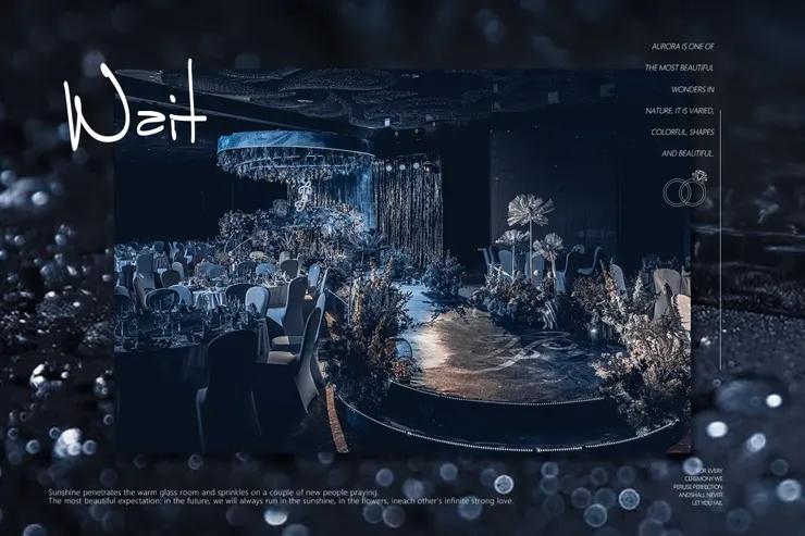 蓝色系婚礼大堂效果图片高清,农村小院内婚礼现场布置粉蓝色系