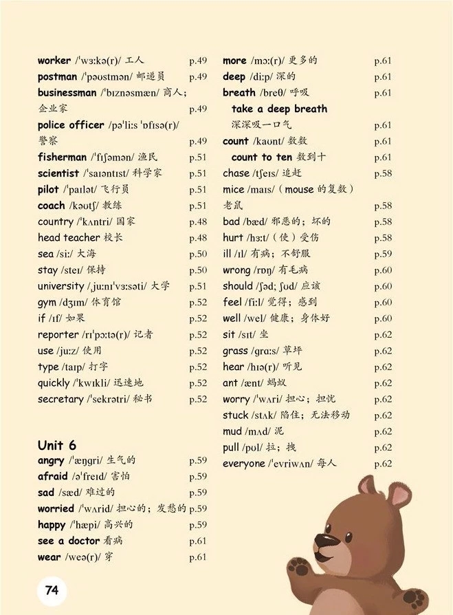 六年级下册英语词汇表跟读,六年级上册英语单元词常用表达法