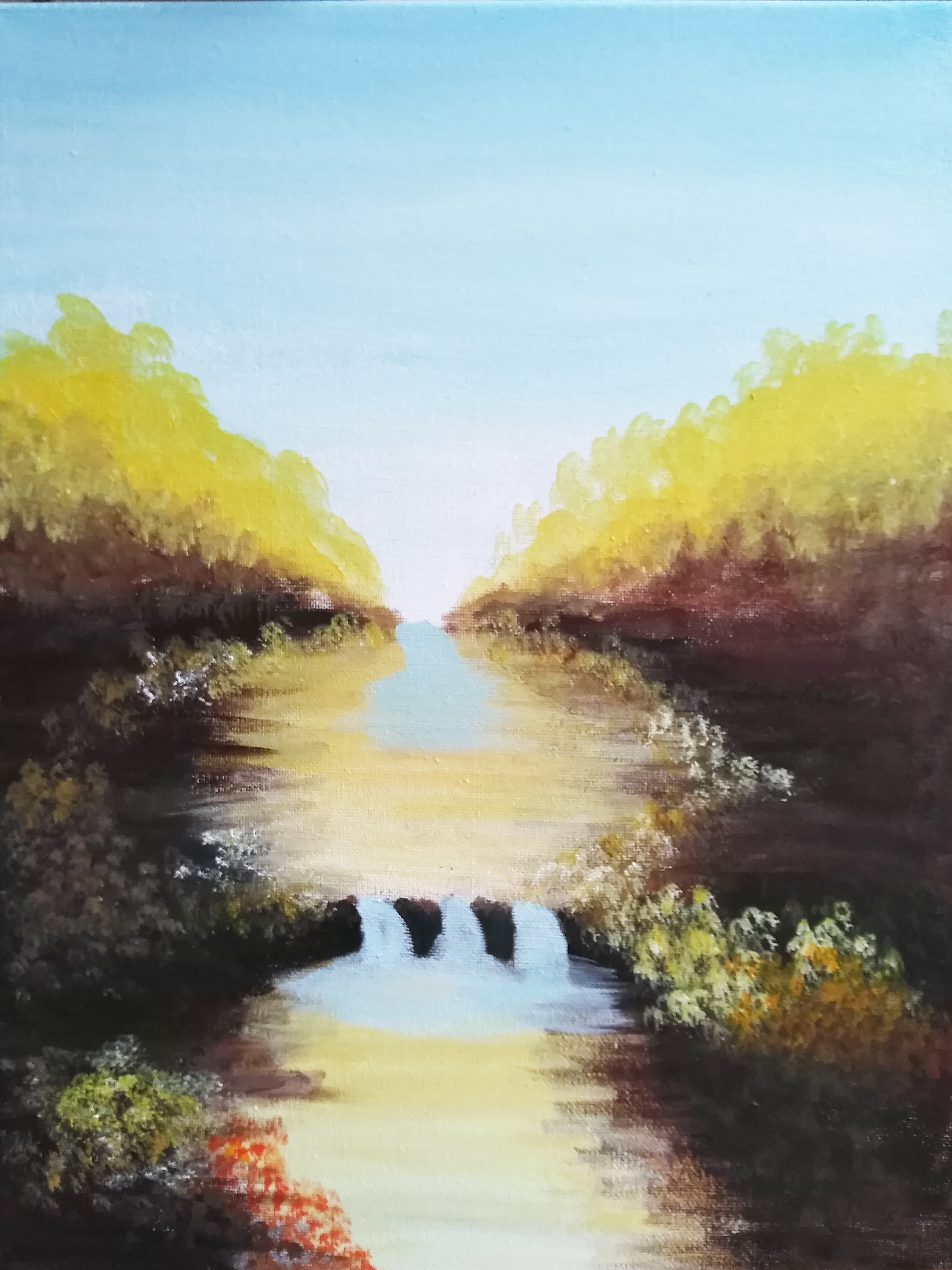 简单丙烯画高级感,丙烯水粉简单装饰画入门