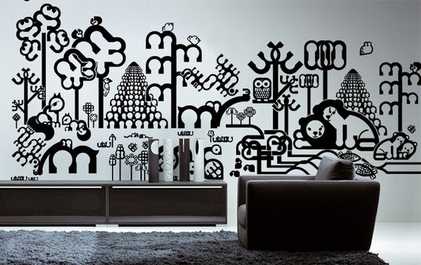 创意墙绘壁画,墙贴画欧美艺术