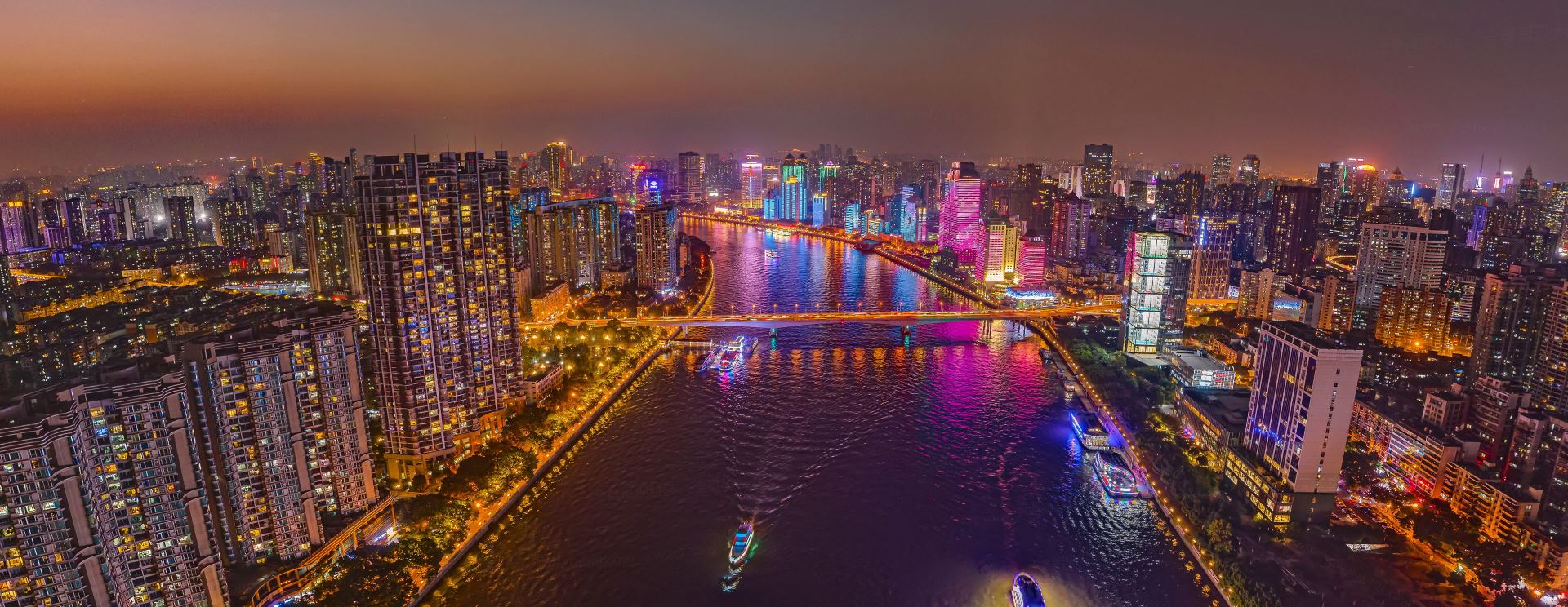 瞰世界,广州珠江夜景现代
