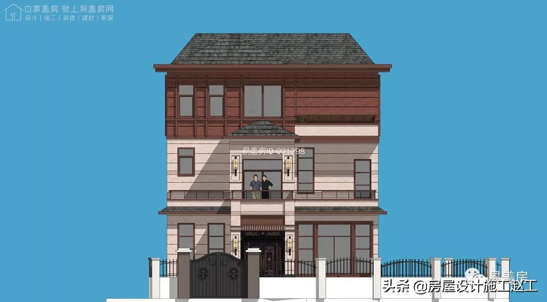 农村自建二层法式风格别墅,两层田园风格别墅自建房