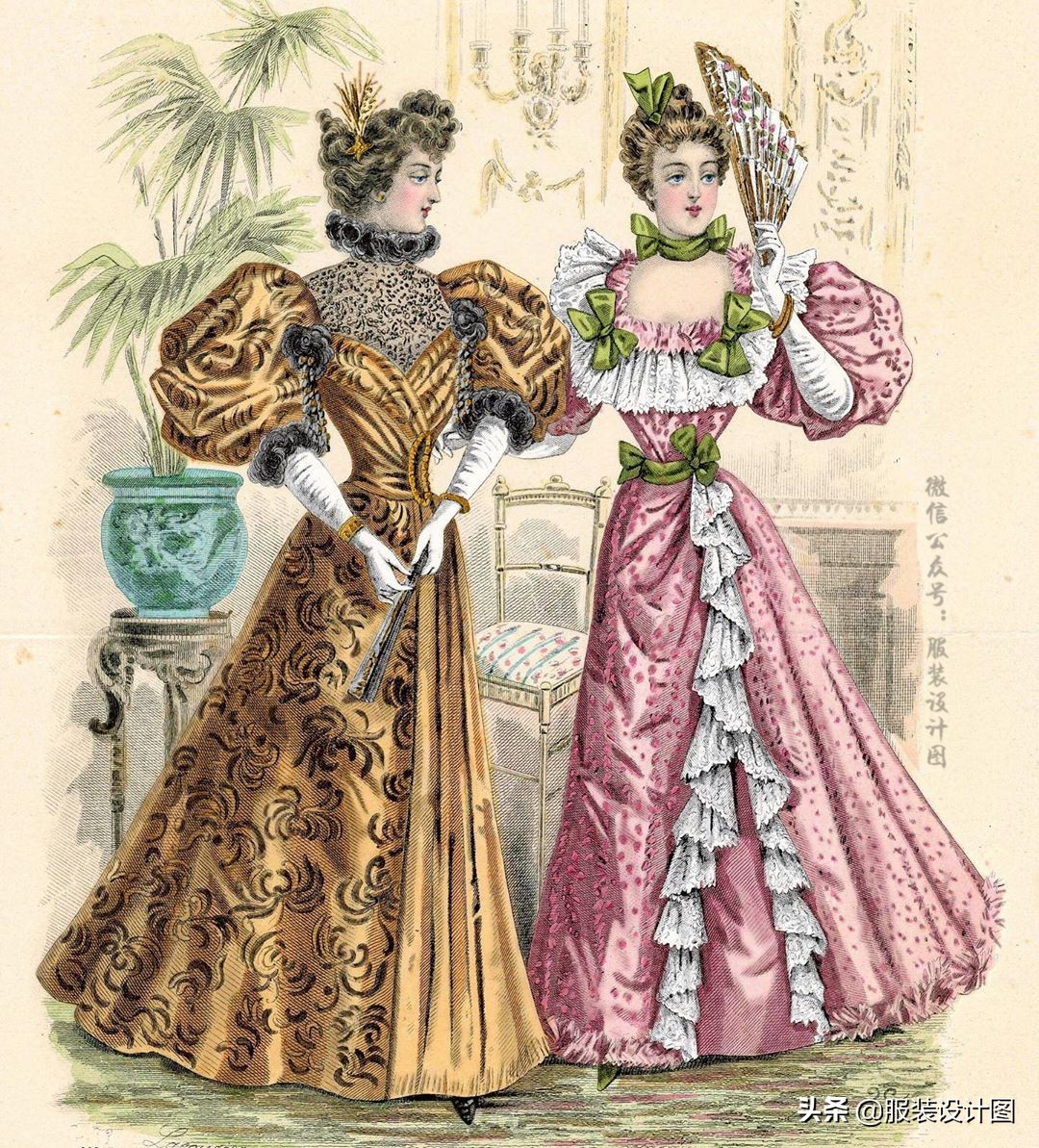 洛可可风格服装设计,服装设计巴洛克宫廷风图