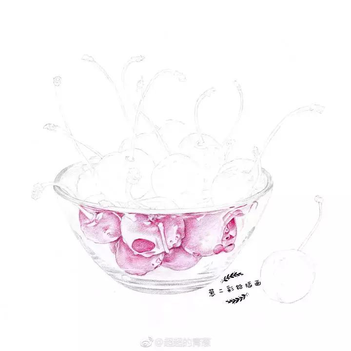 彩铅樱桃的教程步骤图解,樱桃彩铅教程