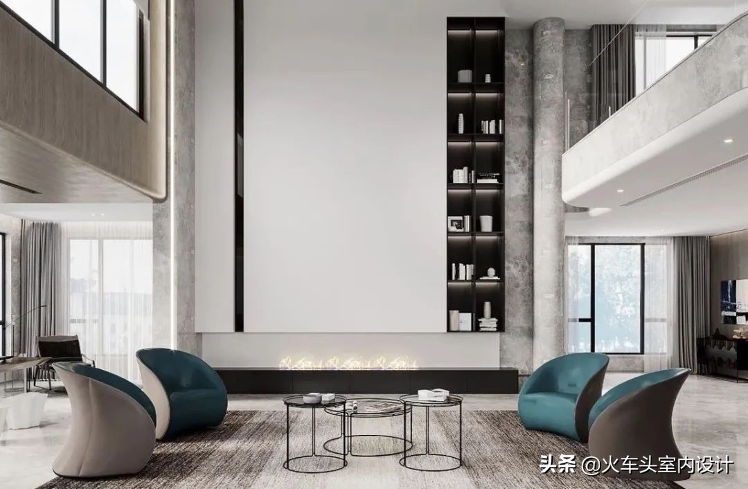 80款挑空客厅设计,大宅就该有这气势