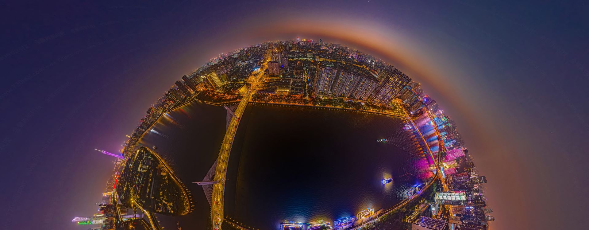 瞰世界,广州珠江夜景现代