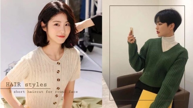 不挑脸型适合平刘海的短发,圆脸短发适合的刘海学生自己剪