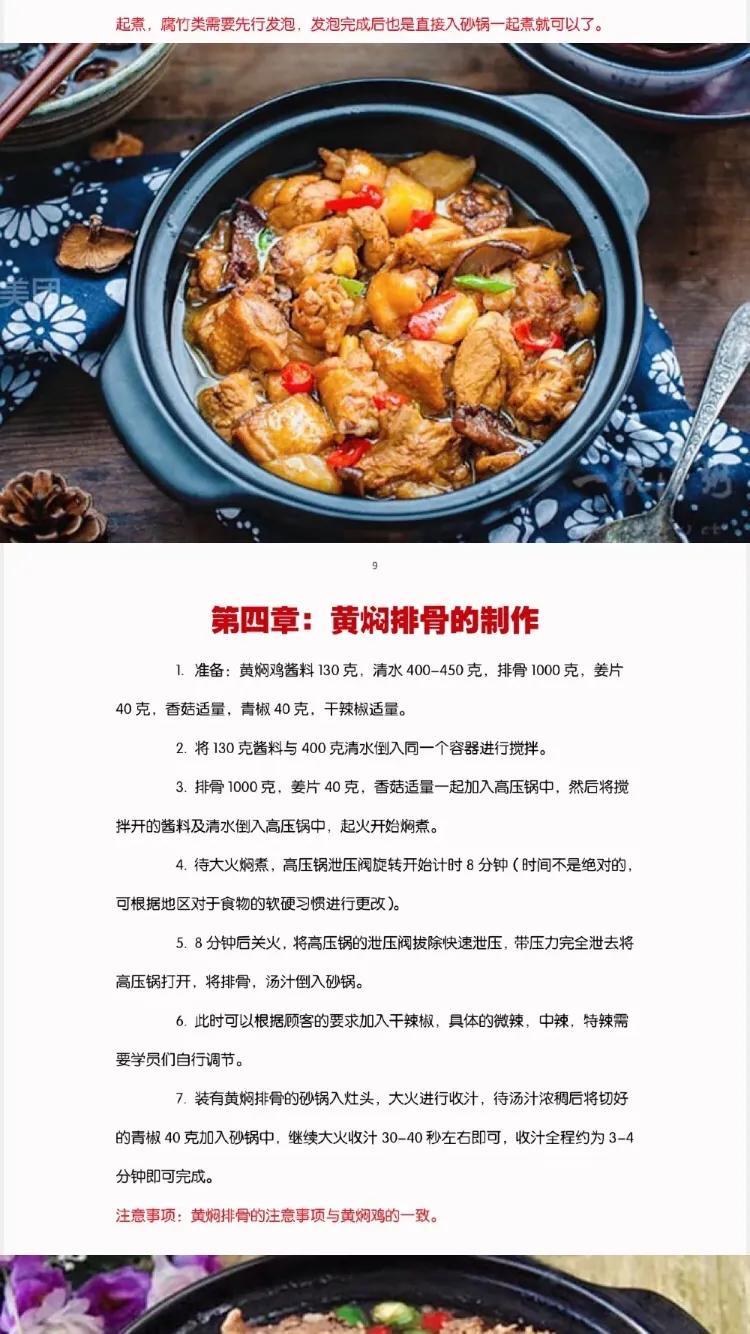 正宗黄焖鸡教程，开连锁店专用