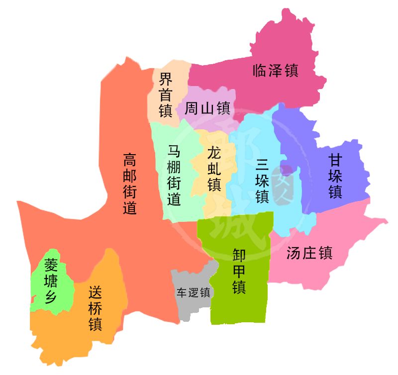 高邮乡镇行政地图全图,高邮乡镇版图