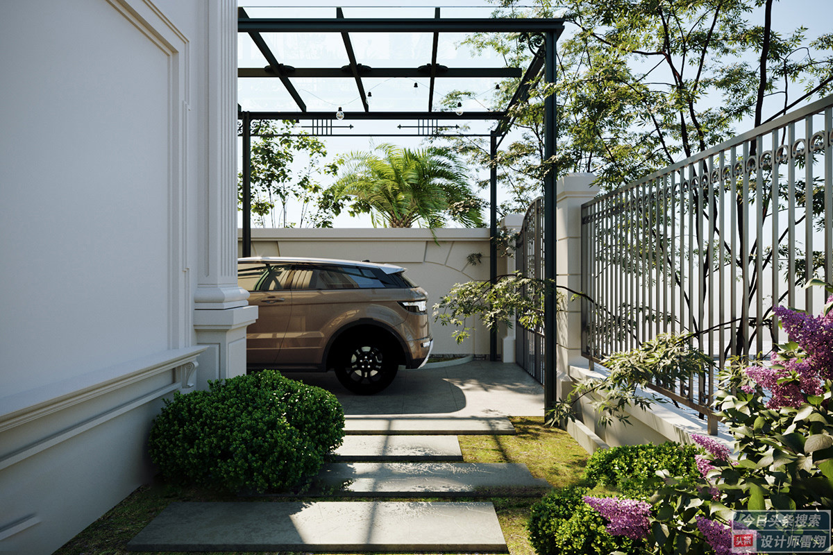 第五代住房空中庭院可停车,带停车位的小庭院设计效果图