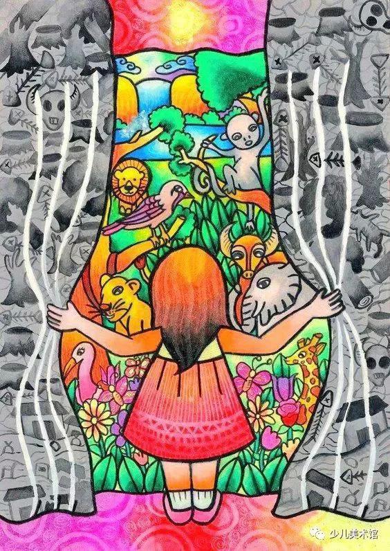 儿童不同时期的绘画作品,孩子们一幅幅栩栩如生的绘画作品