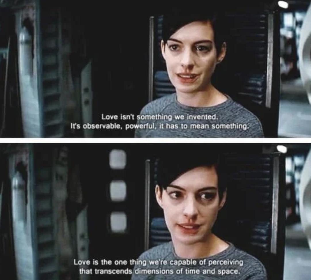 爱是我们唯一值得穿越维度的东西,爱是穿越所有维度的力量