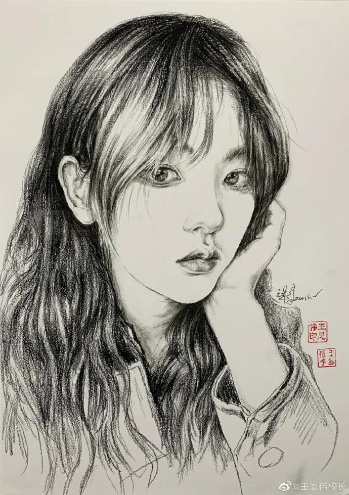 他画遍所有明星，画谁像谁，肖战、热巴、刘亦菲眼神看醉了