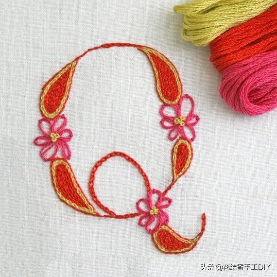 刺绣英文字母教程全针绣,好看有意义的刺绣