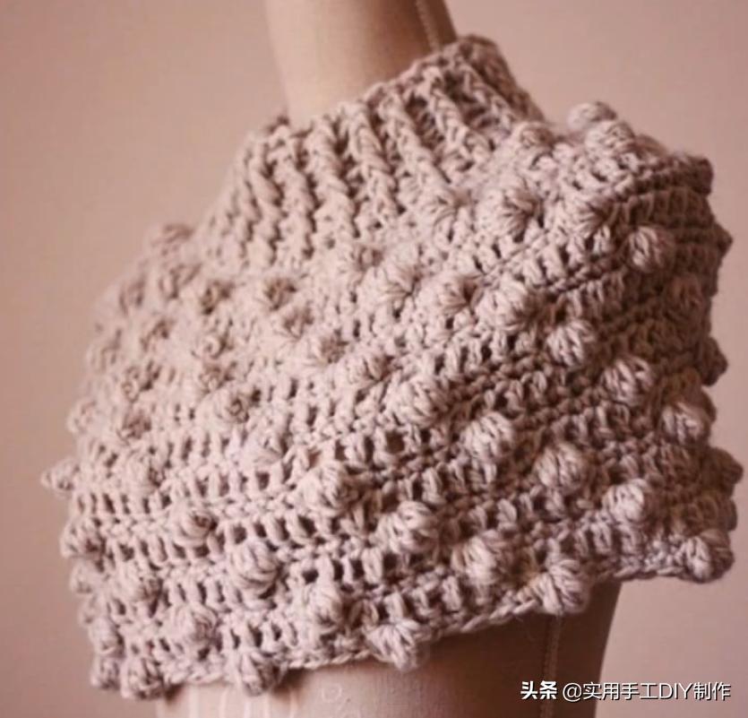 新款针织秋冬宽松披肩怎么织,针织中长款披肩