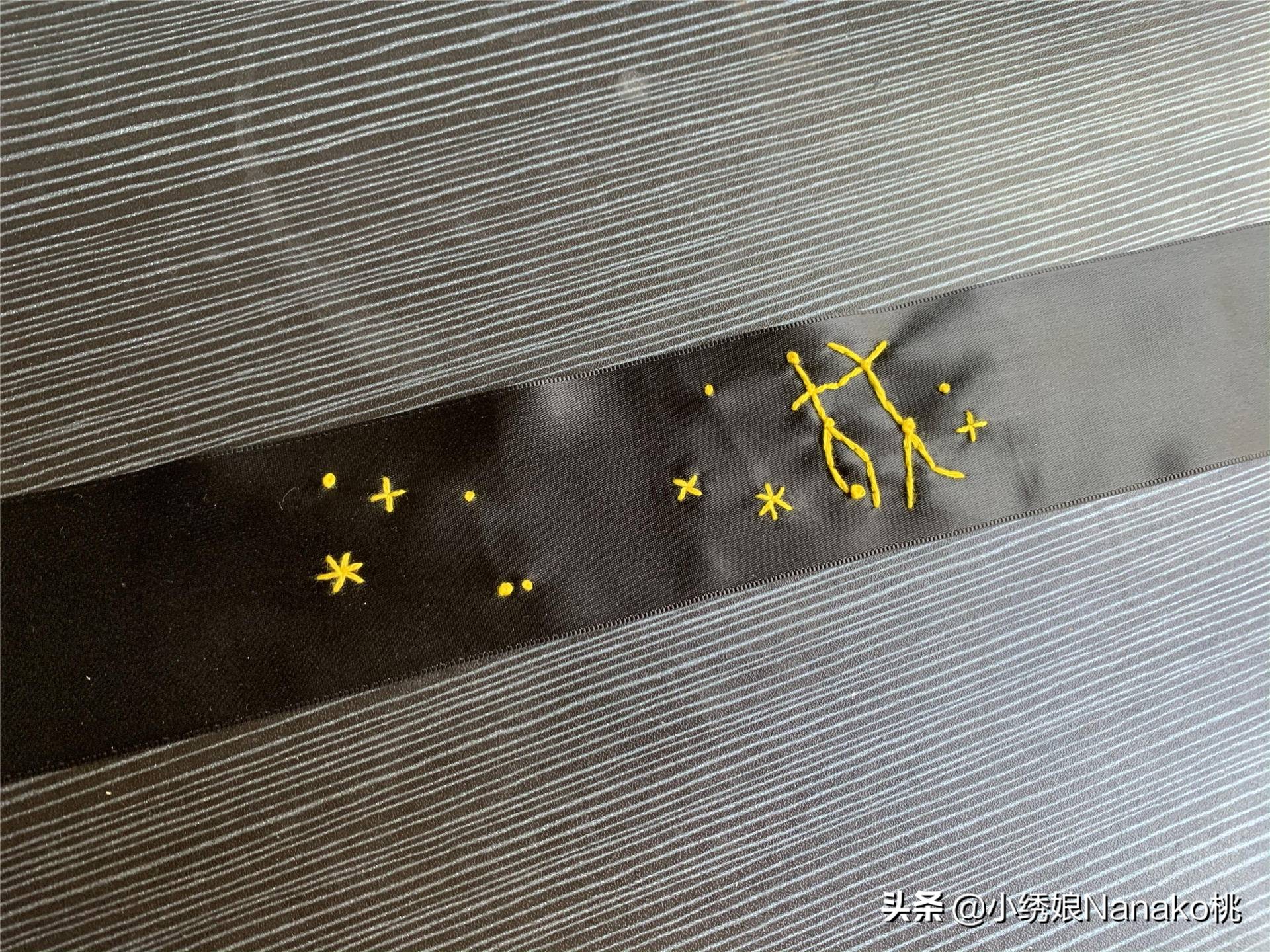 刺绣双鱼座星空教程简单,十二星座的手工发饰简单