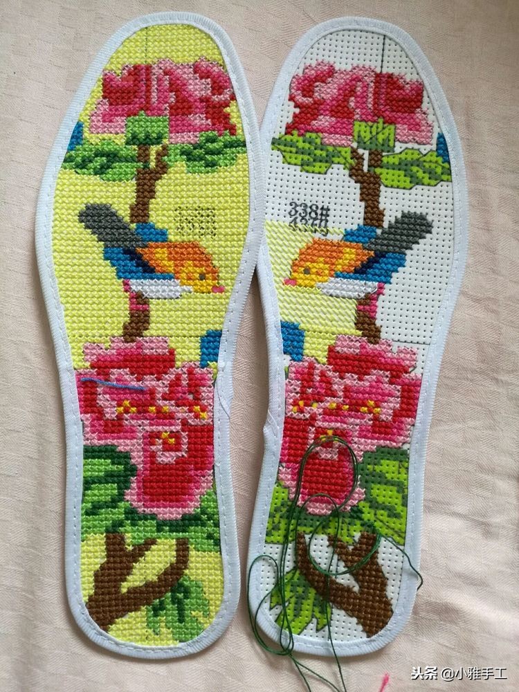 云南小巧妹自做鞋垫刺绣教程,孙姐手工刺绣鞋垫教程