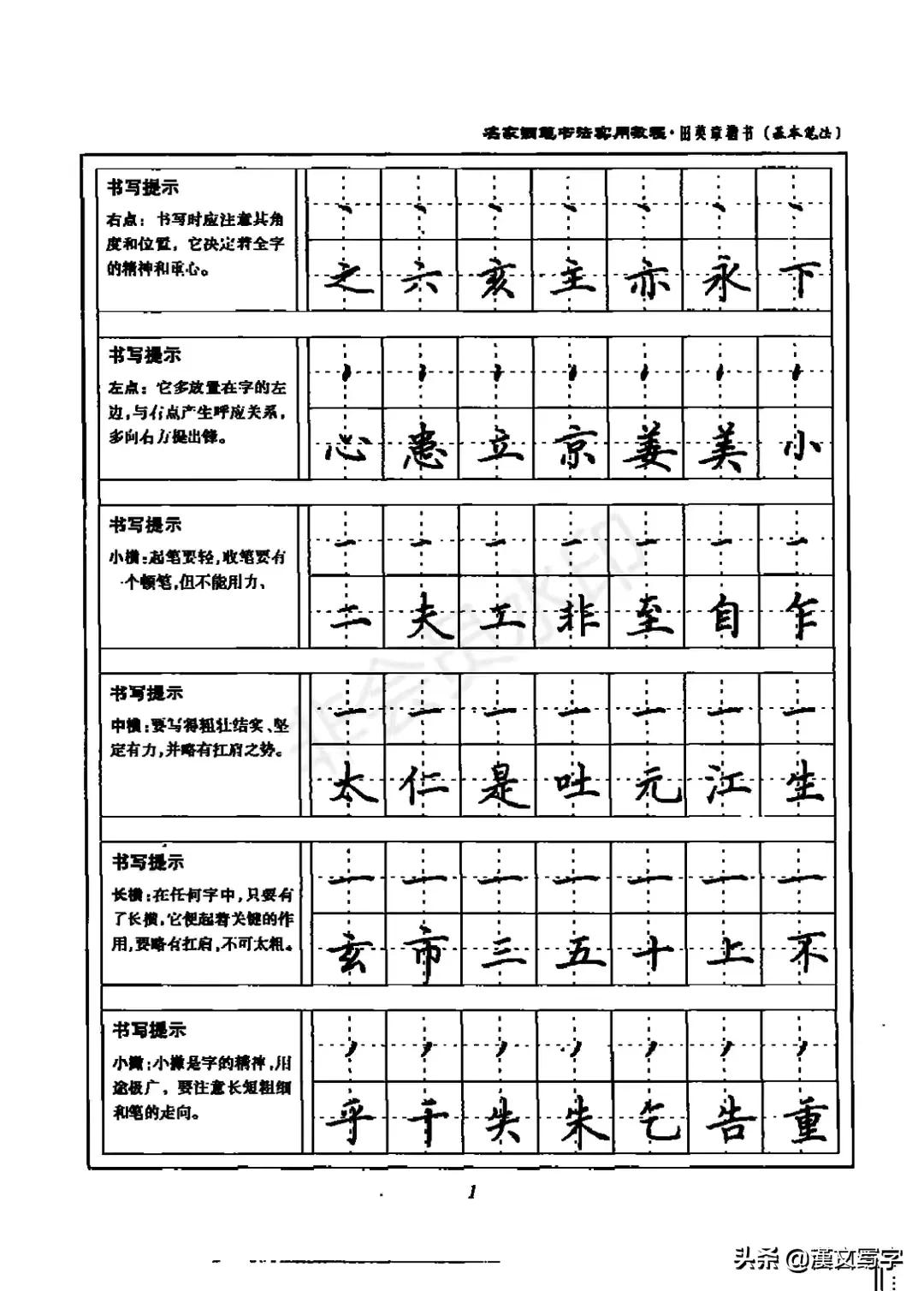写字基本笔画教学视频,小学一年级写字入门基本笔画