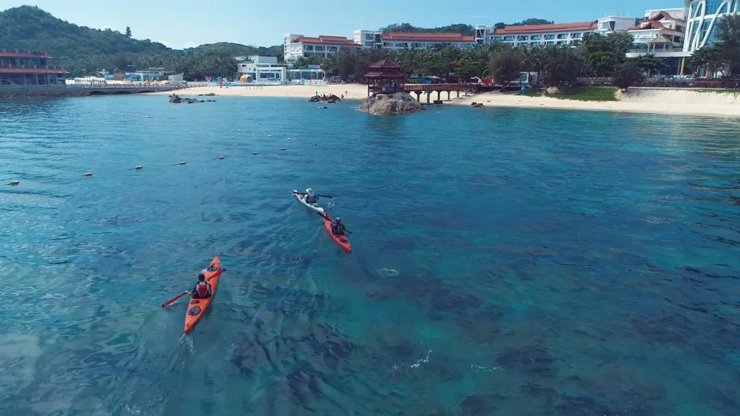 2020辉戈皮划艇环岛海划之旅,蜈支洲岛玩皮划艇