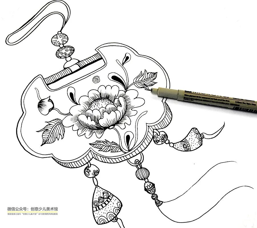 虎头锁儿童画,中国传统文化儿童画简单又漂亮