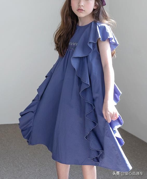 韩系童装春季连衣裙,韩版中大童裙子