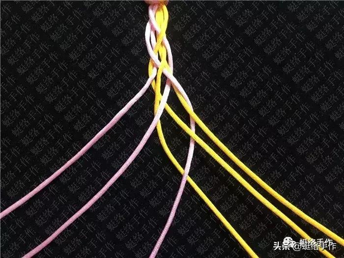 编四股辫绳的编法慢手法,零基础编绳四股辫教程