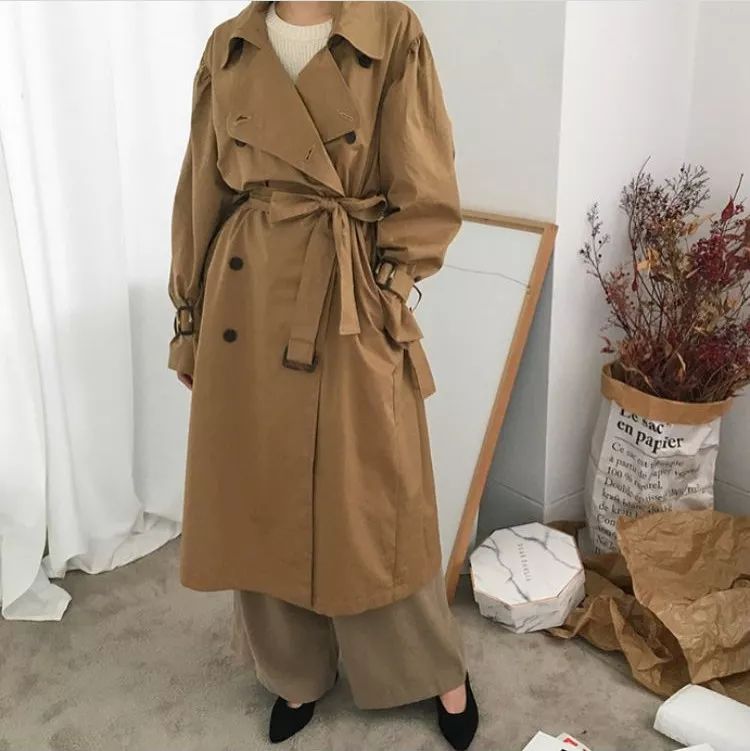 韩版风衣怎么穿最好看,这个春天的美丽穿搭