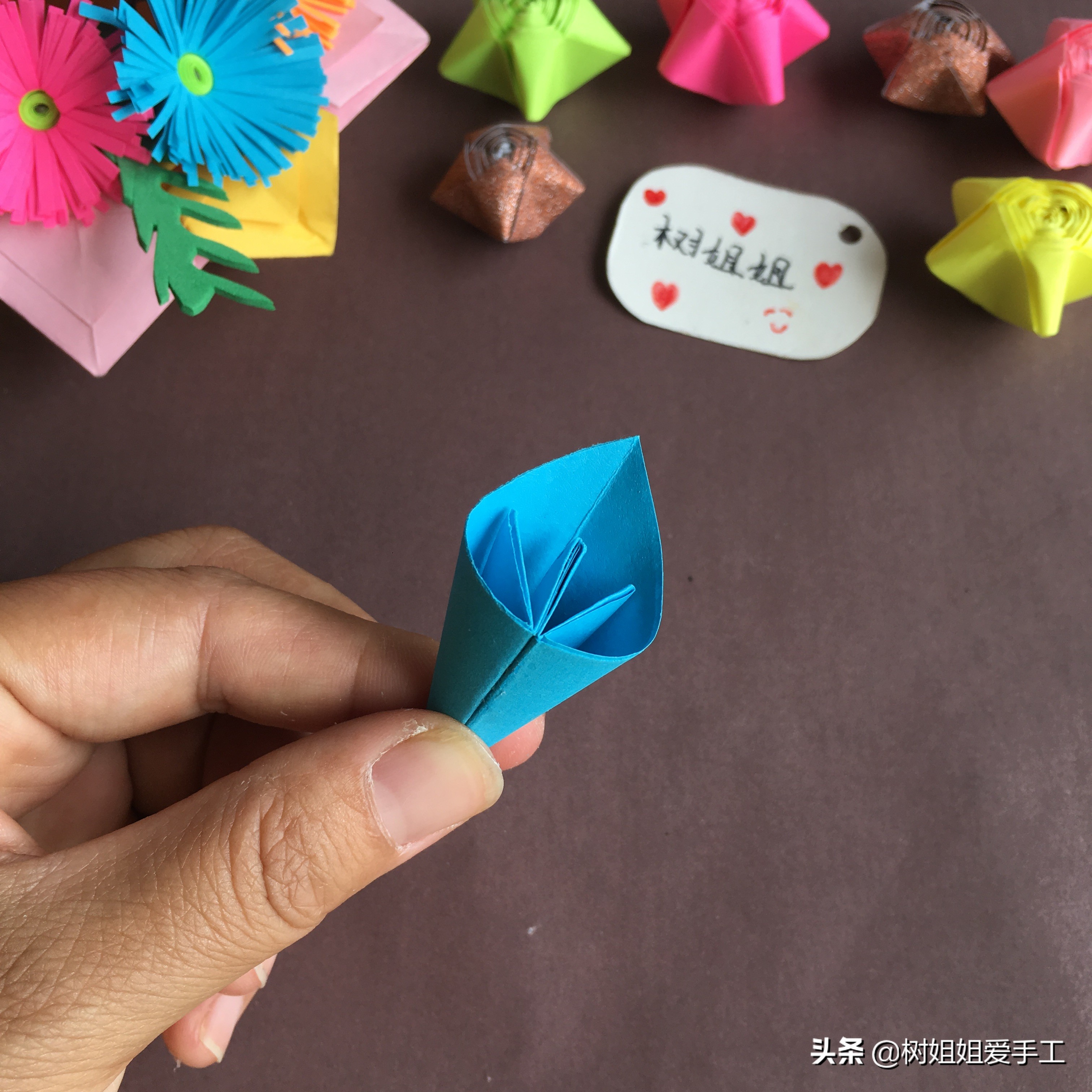 樱花花球简单折纸,简单的樱花球折纸