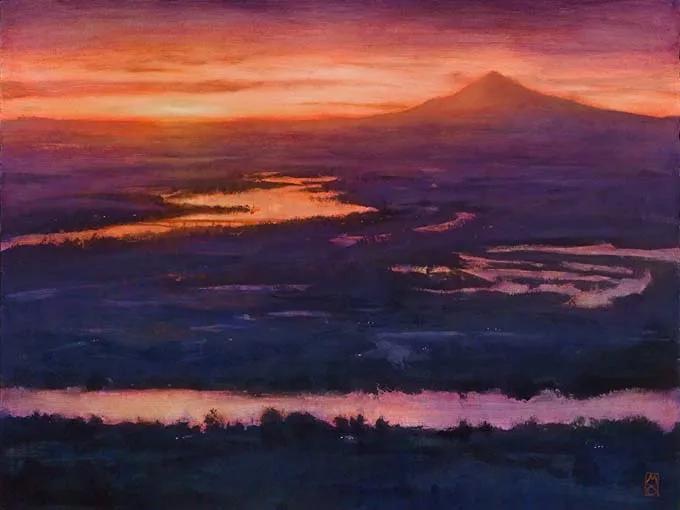 光感特别强的油画风景作品,厚重浓艳的油画风景很浪漫很美