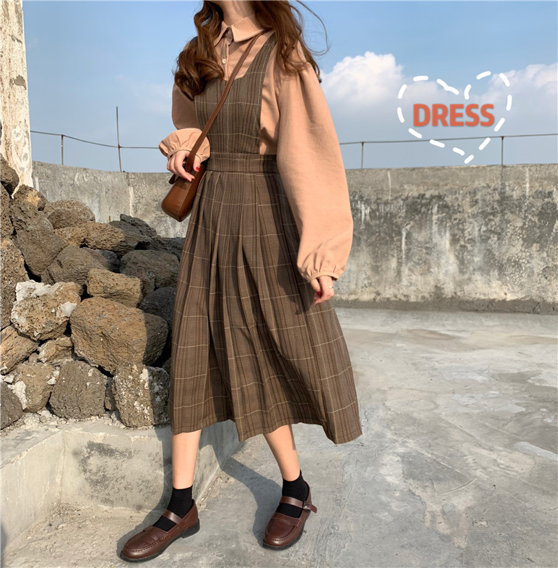 小众衬衫连衣裙,秋天衬衫连衣裙