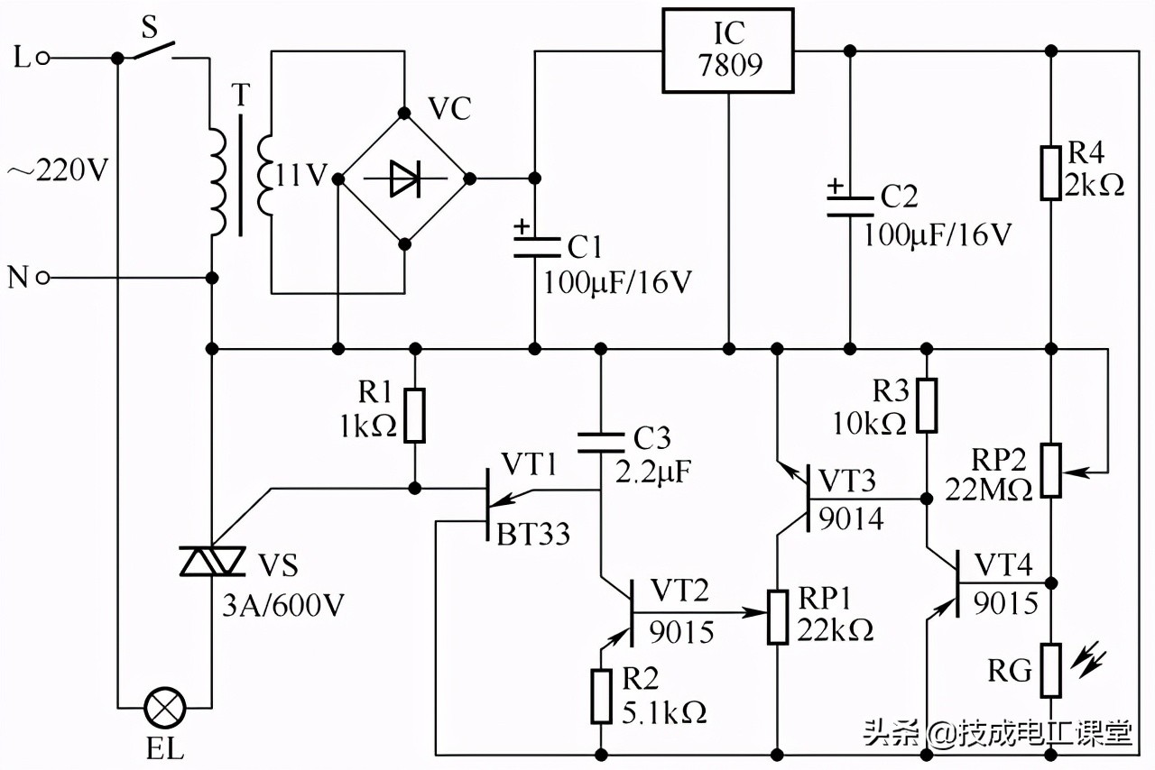 照明联动开关原理图,电灯三个开关控制一个灯的接线图