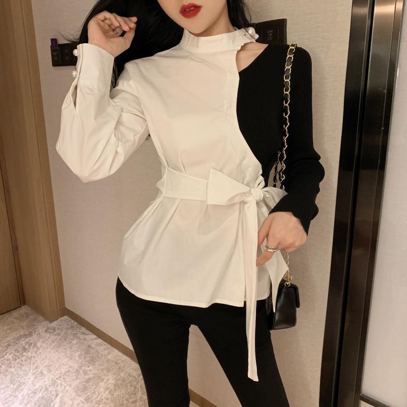 夏款洋气减龄针织衬衫,时尚减龄针织衬衫